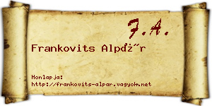 Frankovits Alpár névjegykártya